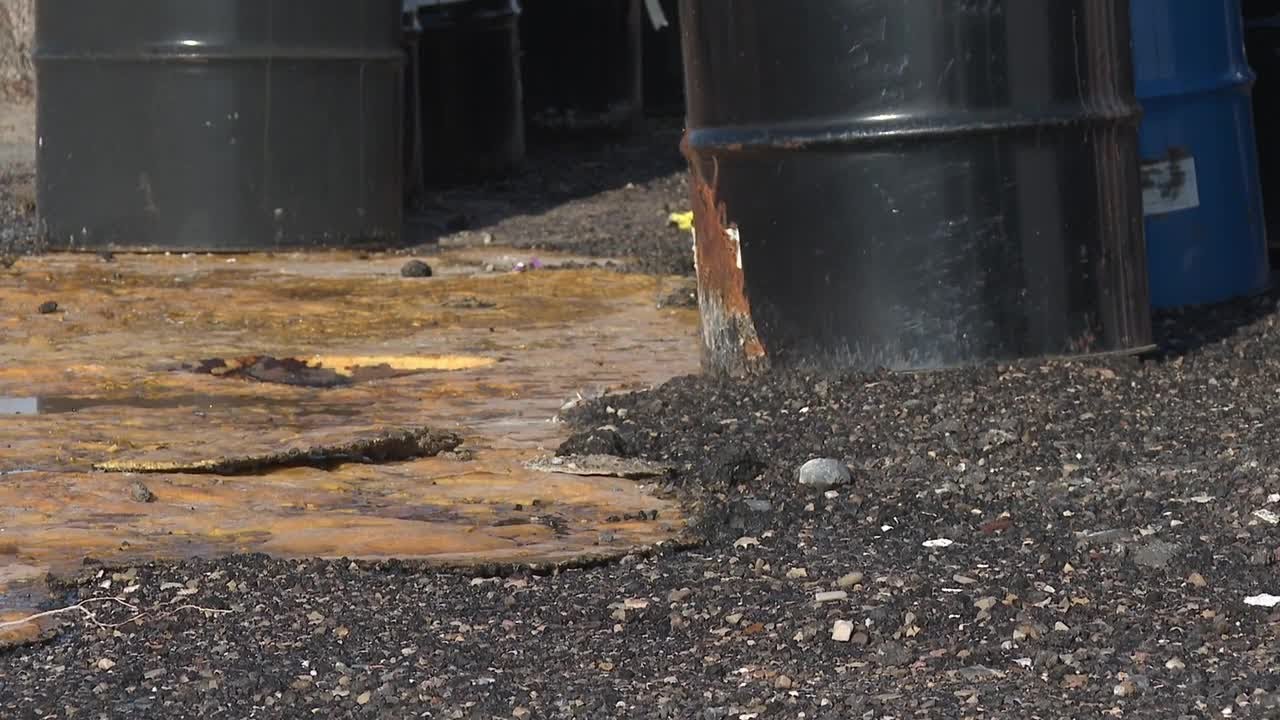 Who left sludge-leaking barrels on Stansbury Island? - YouTube