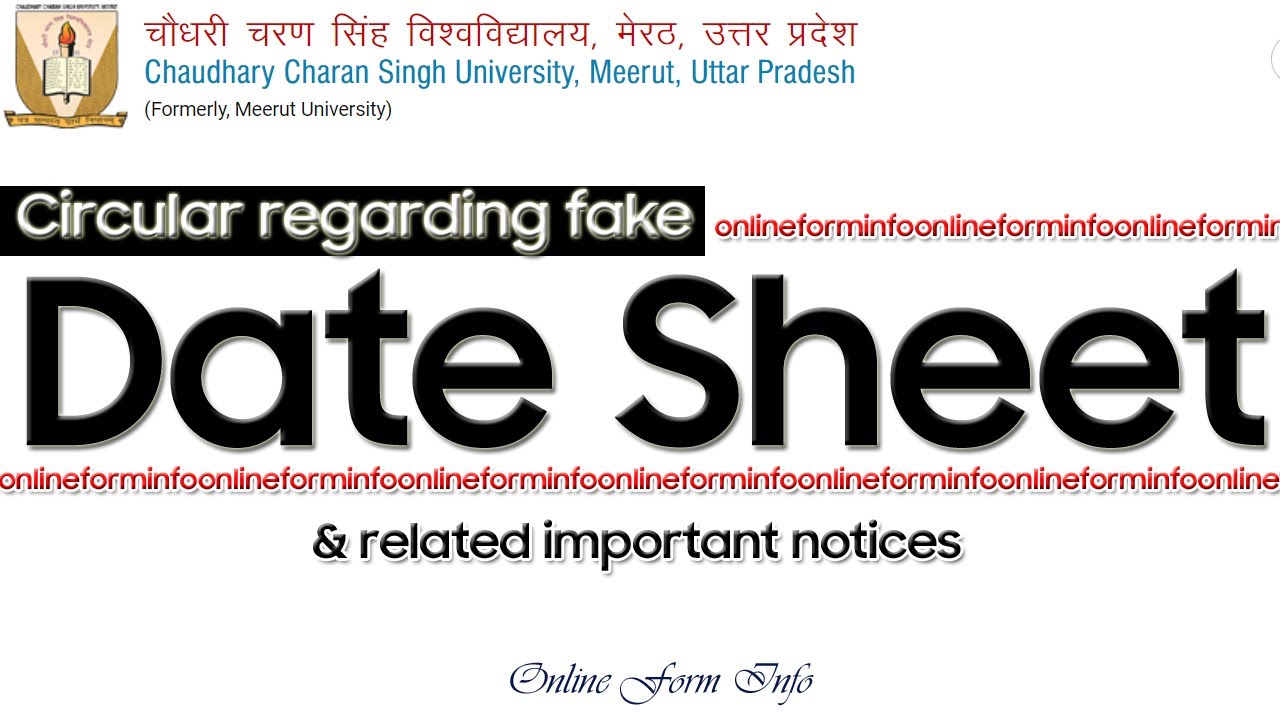 Important Notices | CCS University | Online Form Info