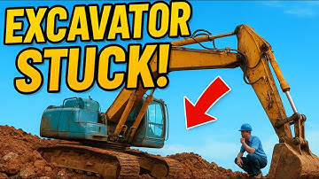 Excavator STUCK on River Bank – Risky Rescue!