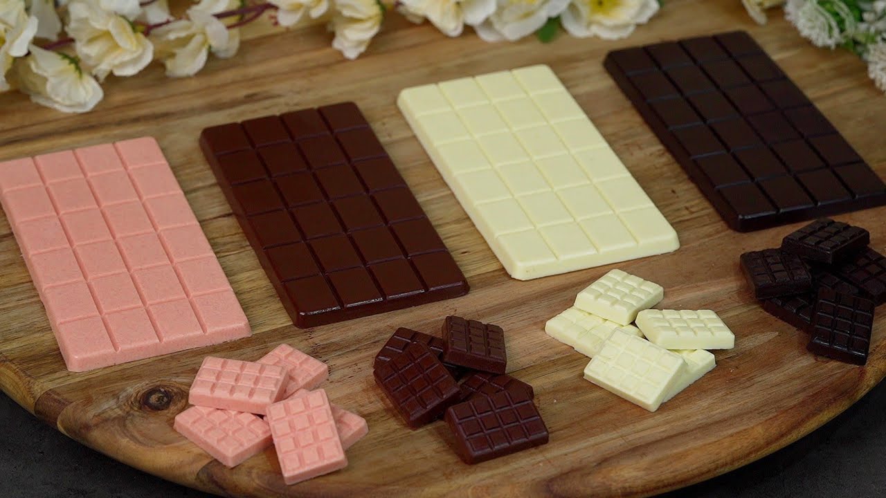 شوكولاتة منزلية الصنع بمكونات سهلة ومتوفرة 4 نكهات قمة السهولة واللذاذة