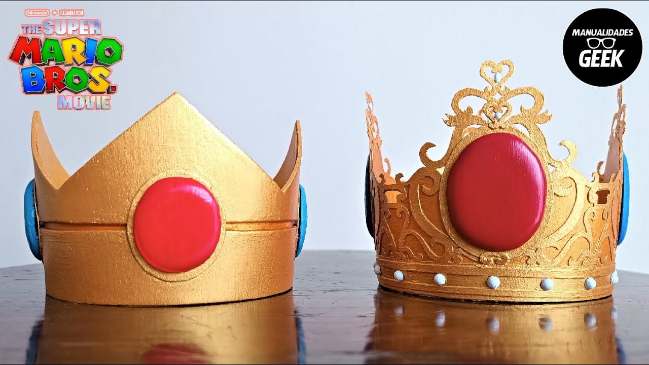 Como hacer 2 Coronas de la Princesa Peach DIY/TUTORIAL/MANUALIDAD The Super  Mario Bros Movie/Peaches 