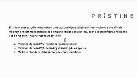 CFA Tutorial: Ethics (Violation of Standard V-C, Standard V-A & Standard I-C)