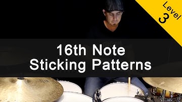 [FUNK] 16th Note Sticking Patterns Drum Lesson [Intermediate]