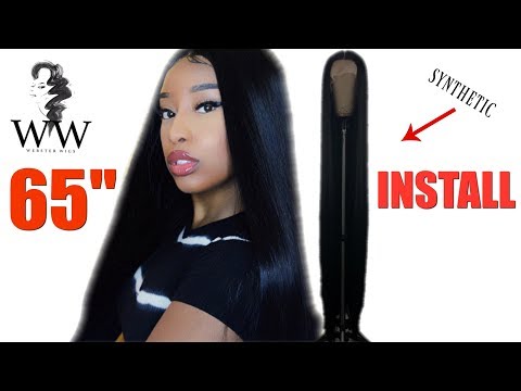 INSTALLING A 65” SYNTHETIC WIG! ( whew Chile the inches) | WEBSTER WIGS (2018) #Websterwigs #inches