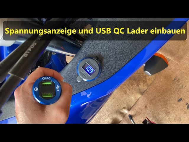 USB 12V Steckdose Ladeanschluss am Motorrad montieren QC 3.0 USB