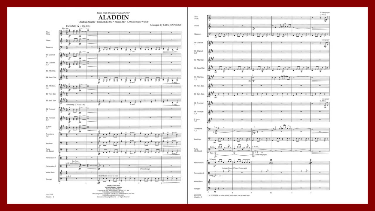 Aladdin (Disney Medley) by Alan Menken | Arr. Paul Jennings