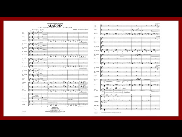 「アラジン」メドレー Aladdin (Disney Medley) by Alan Menken | Arr. Paul Jennings
