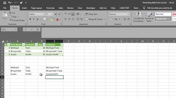 Excel concatenate multiple cells