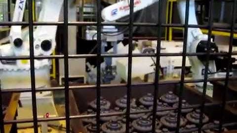 Bin Storage of Forged Parts - Kawasaki ZX165 and RS030N robots