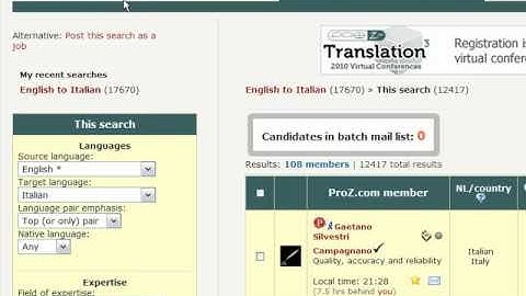Using the ProZ.com directory