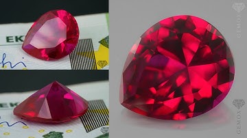 Ruby Pear Cut Loose Gemstone Genuine Red Corundum Raspberry Red Color pear shaped Lab-Grown Stone