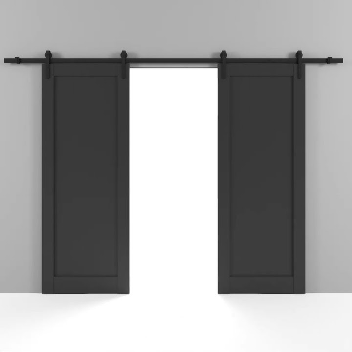 Quadro 4111 Matte Black Double Barn Door 3D visualization
