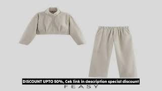 Women's Loose Solid Color Soft Coat Pants Suit Autumn Winter New Arrival European American Style by screenshot 3