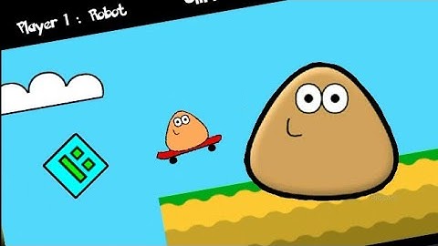 Pou on Geometry Dash