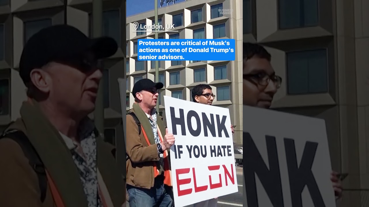 Over 200 anti-Elon Musk protests took place across the world. #protest #elonmusk #tesla