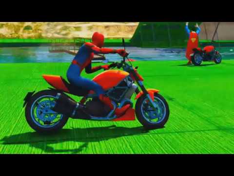  Kartun  lagu lucu  spiderman atraksi motor  untuk anak anak 