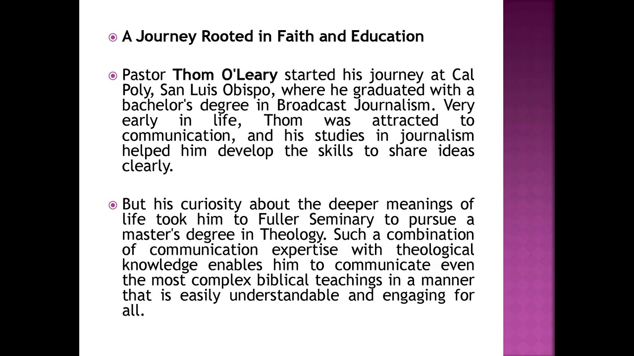 Thom O'Leary Mountainbrook Church's Path: Making Sense of a Purpose-Full Life as a Christian