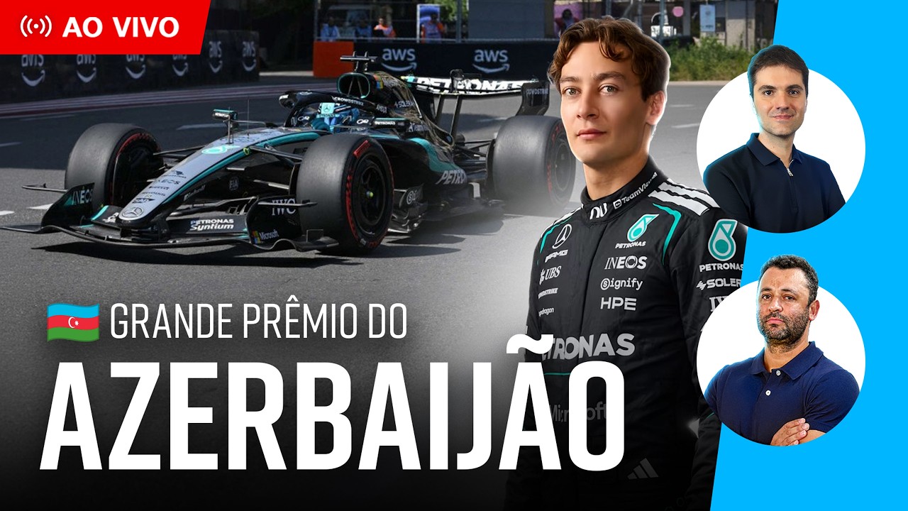 F1 ao vivo - GP do Azerbaijão - Russell parte da pole, mas Baku promete caos. #f1 #formula1