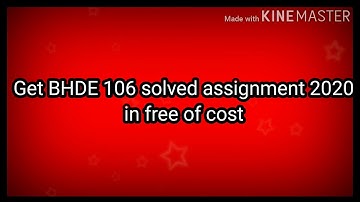 BHDE 106 solved assignment 2020