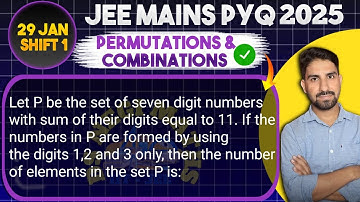Let P be the set of seven digit numbers with sum of their digits equal to 11. If the numbers in P