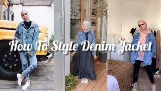 تنسيقات جاكيت جينز للمحجبات 2022  How To Style Denim Jacket With Hijab /LOOKBOOK