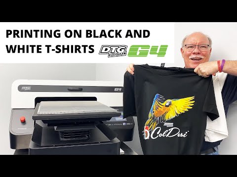 Dtg G4 | Printing Demonstration On Black & White T-Shirts - Youtube