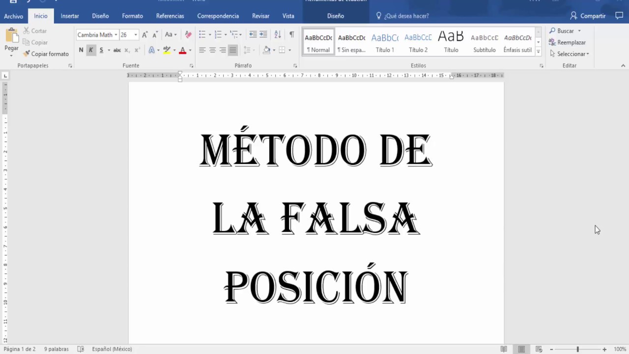 Método de la falsa posición usando excel, ejemplo 1 - YouTube