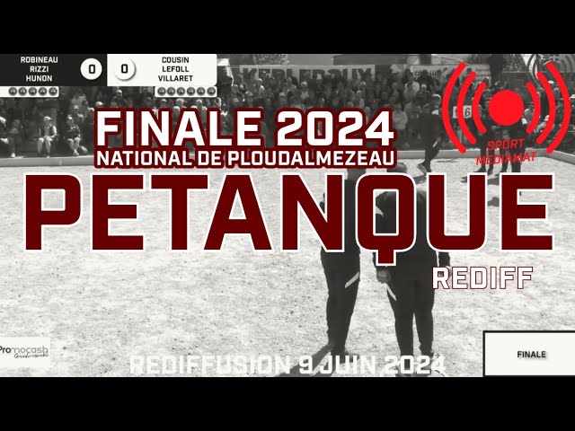 Miniature : Finale Épique National Pétanque Ploudalmézeau 2024 : Robineau/Rizzi/Hunon vs Cousin/Lefoll/Villaret