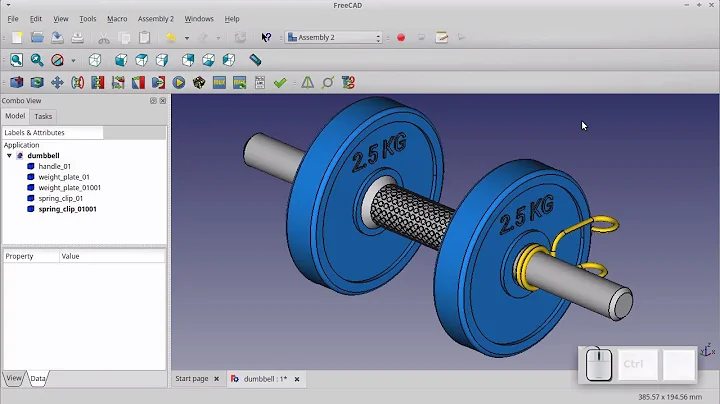 Freecad course - dumbbell