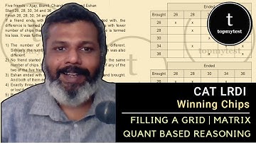 CAT LRDI | Matrix | Filling up Grids | Quant Based Reasoning | Winning Chips | Difficult