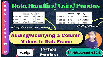 Class 12 IP Ch 1:Data Handling using Pandas| Add/Modify A Column Values in DataFrame | Part 12
