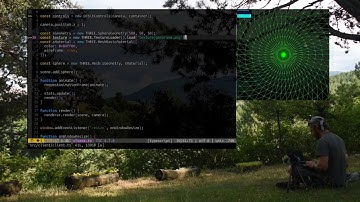 ASMR Programming panorama in Three js Typescript Coding No Talking