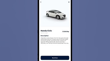 Car Rental app UI built in Flutter