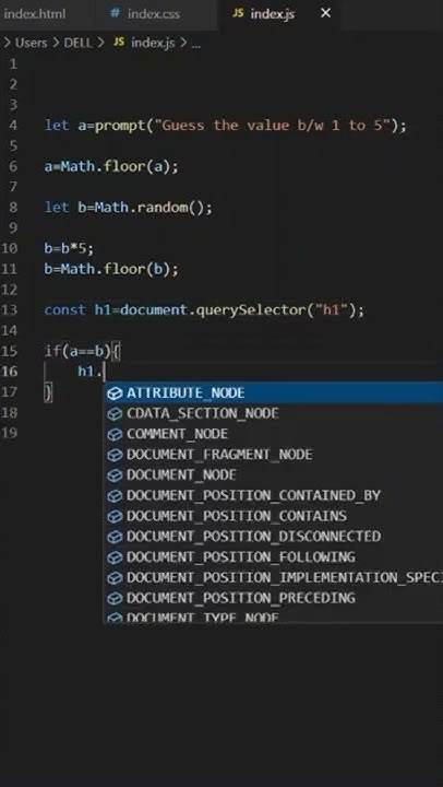 Project guess a number b/w 1 to 5 using math random javascript #shorts ...