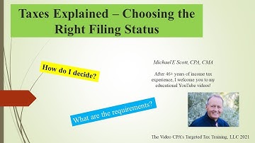 Taxes Explained - Choosing the Right Filing Status