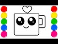 Cute Cup Drawing for Kids | Fun & Easy Coloring Activity 🎨
