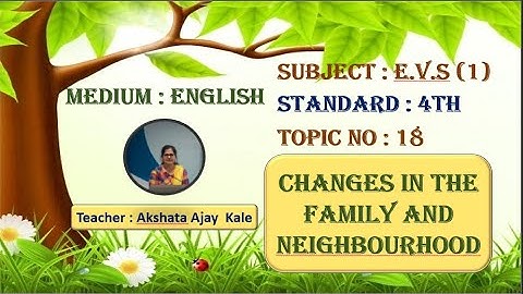 Changes in the Family and Neighbourhood  | Std : 4th  | Subject : EVS (1).