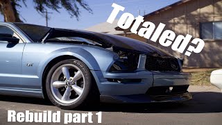 I WRECKED my Mustang GT... Mustang GT Rebuild Part 1