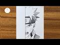 Easy Anime Drawing | How to Draw Naruto Uzumaki step by step | Naruto Drawing Tutorial for beginners