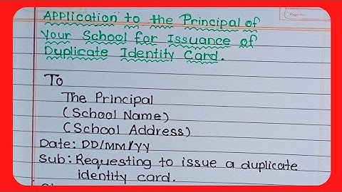 Application to the principal for issuance of a duplicate identity card!!Application writing video!!