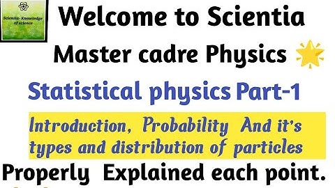 ||Physics||Statistical physics||Part-1||Master cadre 2022||