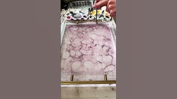 Suminagashi & ebru marbling layered artwork! Craft of paper marbling #artsandcrafts #pink #diycraft