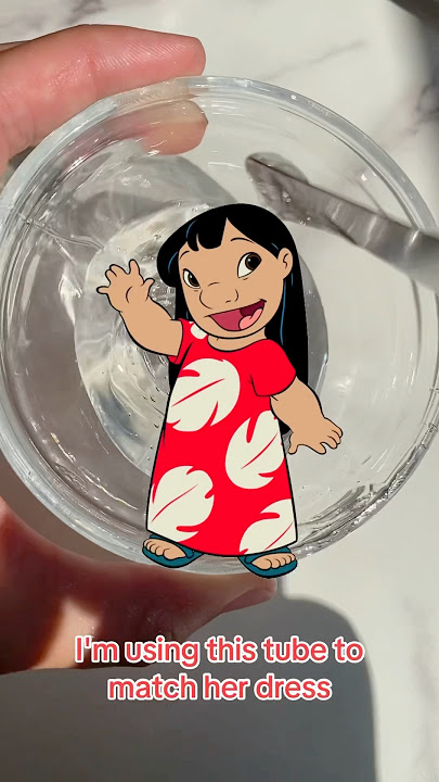 Let’s make a Lilo lip gloss🌺#shorts #lipgloss #stitch