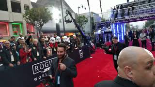 Walking into the stands on the red carpet at the Star Wars: Rogue One World Premiere