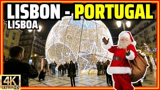 The Most Beautiful 2022 Christmas Lights in Lisbon, Portugal! 🎄 [4K]