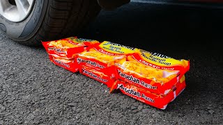 Crushing Crunchy & Soft Things by Car! - EXPERIMENT Ramen Noodles vs Car by Galaxy Experiments 12,513 views 3 years ago 1 minute, 18 seconds