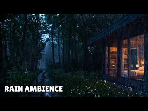 Heavy Rain on Glass Window ⛈️ Deep Forest Rain for Sleep & Relaxation