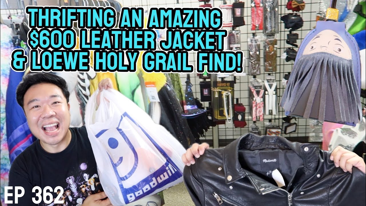 Thrifting an Amazing $600 Leather Jacket and Loewe holy Grail Find! Ep ...