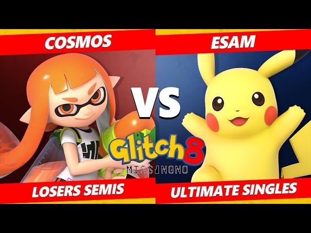 Glitch 8 SSBU - PG | ESAM (Pikachu) Vs. Cosmos (Inkling) Smash Ultimate Tournament Losers Semis