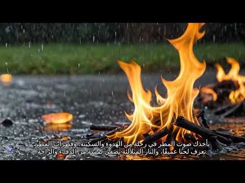 اجواء الشتاء والنار المشتعله مدفأة 